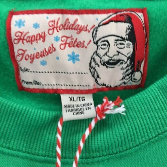 UGLY Christmas Crewneck Pullover Holiday Party Sweatshirt with Llama in Green XL - Picture 5 of 11